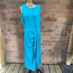 Sofia by Sofia Vergara Aqua Maxi Dress Size XXL Knot Front
